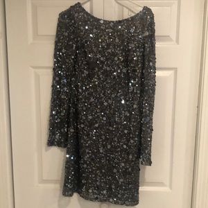 Aidan Mattox silver Sequin Dress
